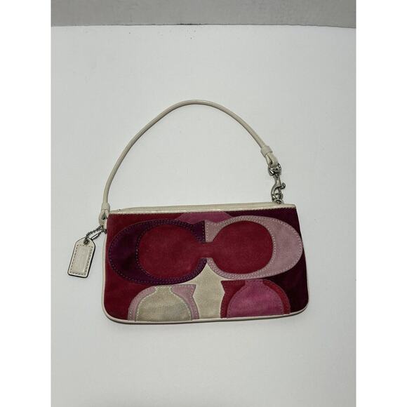 Coach Ltd Ed Op Art Multicolor Suede Leather Zipper Closure Wristlet Wallet - Picture 3 of 13